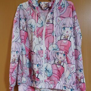 ROMWE Aesthetic on Lock Zip up hoodie